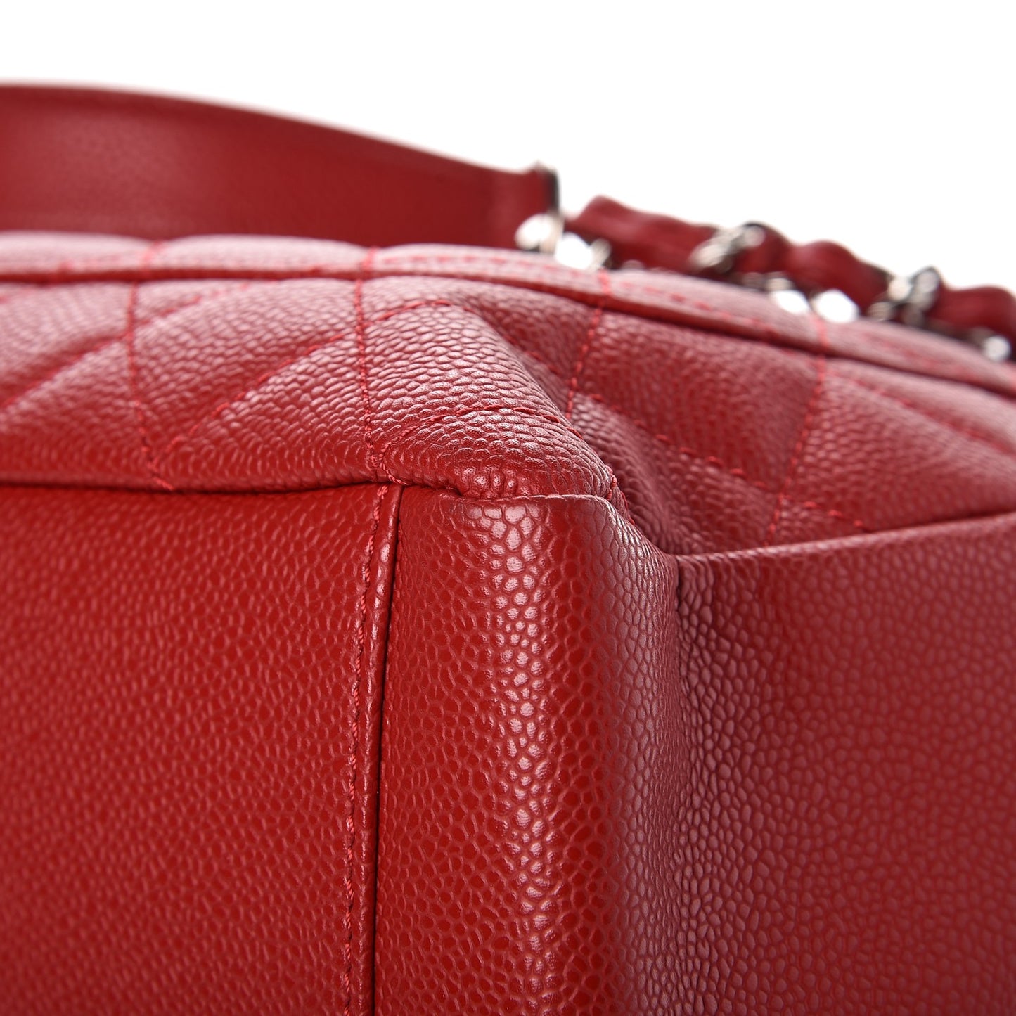 Caviar Quilted Grand Shopping Tote GST Red