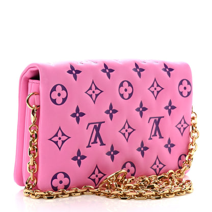 Louis Vuitton Lambskin Embossed Monogram Vuittamins Pochette Coussin Rose Violet 3 of 10