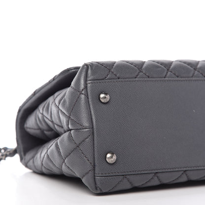 Chanel Caviar Quilted Small Coco Handle Flap Gray 6 of 10