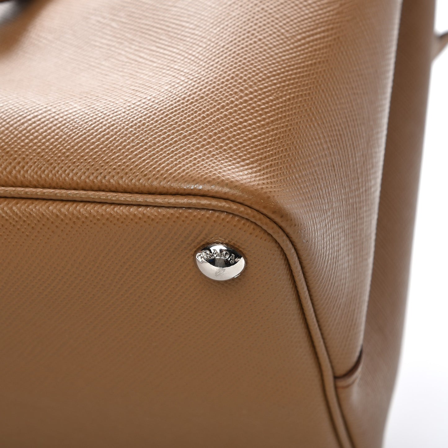 Saffiano Cuir Medium Double Bag Caramel