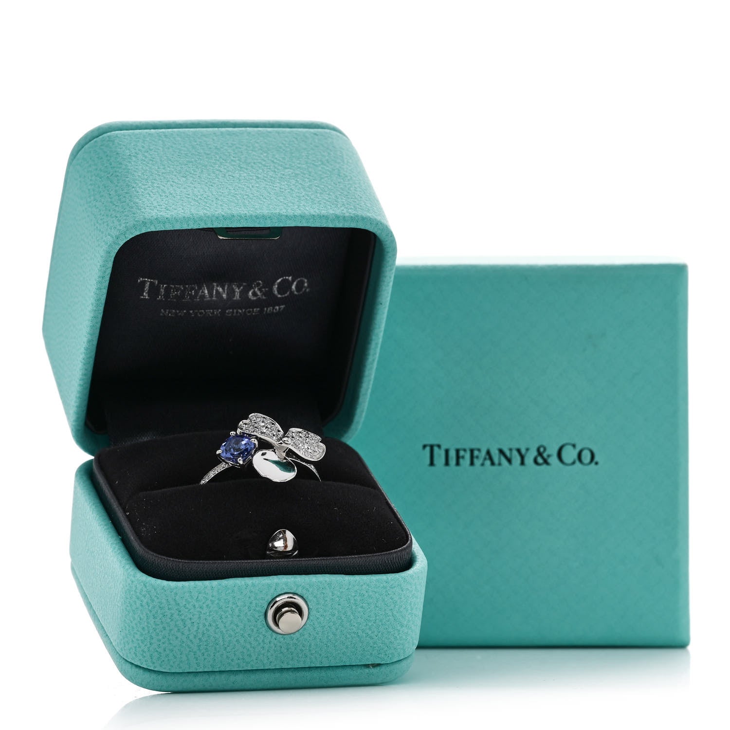 Tiffany Platinum Diamond Tanzanite Paper Flowers Ring 54 7 6 of 6