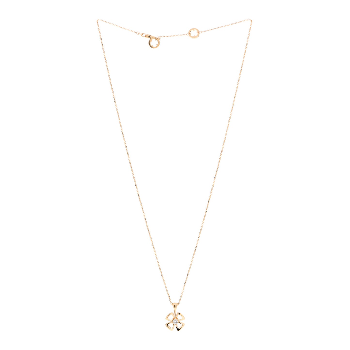 18K Yellow Gold Diamond Fiorever Pendant Necklace