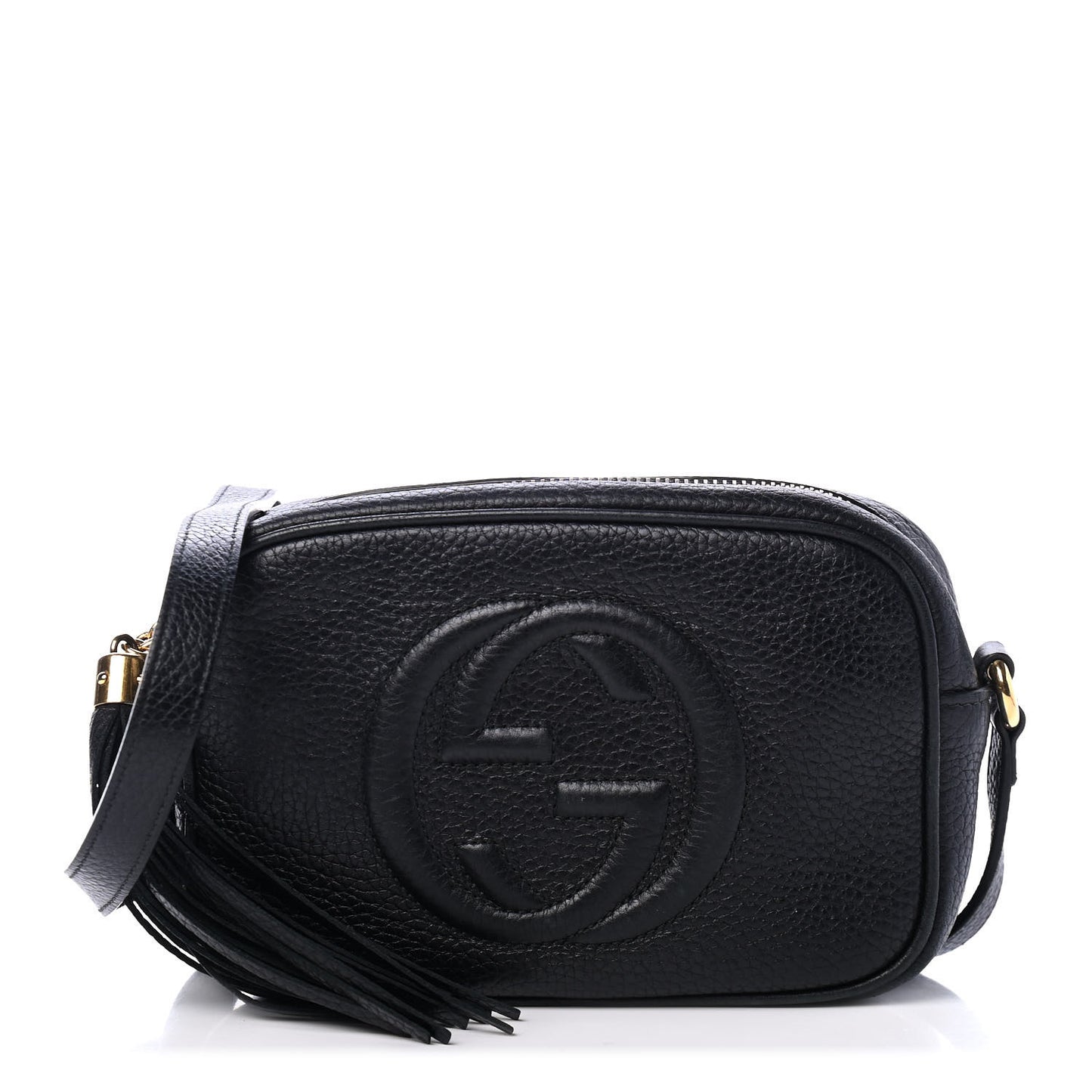Pebbled Calfskin Mini Soho Disco Bag Black