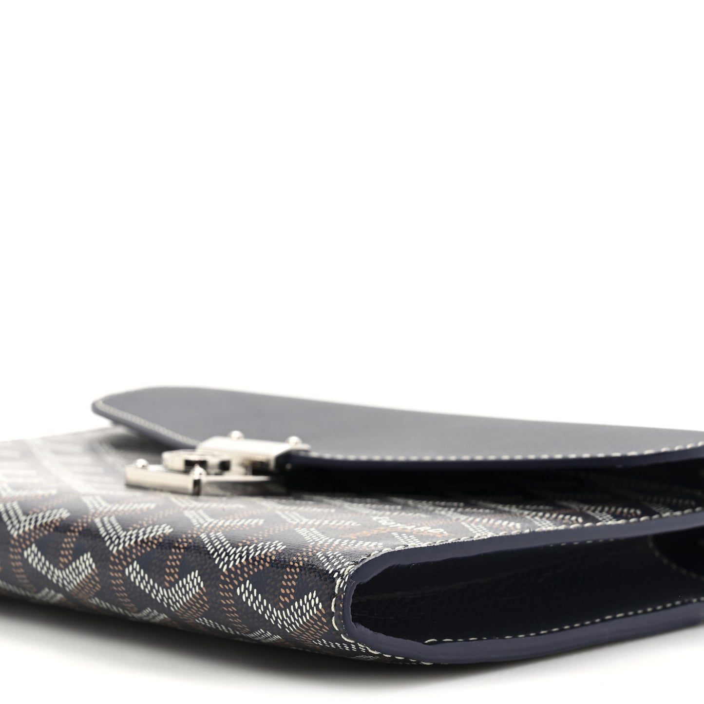 Goyardine Calfskin Chypre Wallet Pouch Navy