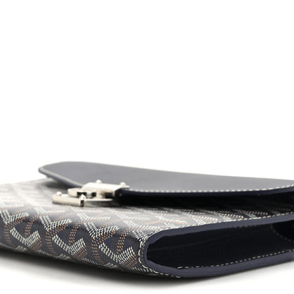 Goyard Goyardine Calfskin Chypre Wallet Pouch Navy 8 of 10