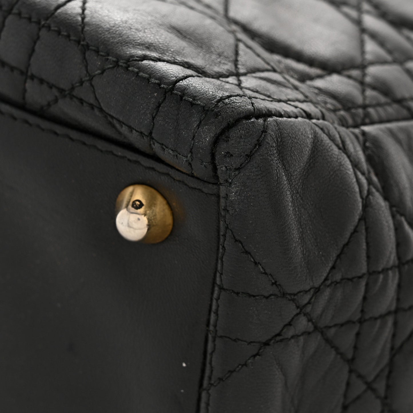 Lambskin Cannage Large Lady Dior Black