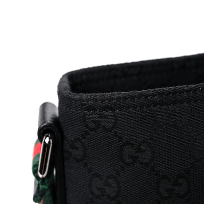 Gucci Monogram Web Small Flat Messenger Crossbody Black 12 of 15