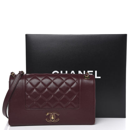 Chanel Sheepskin Quilted Vintage Mademoiselle Flap Dark Red 14 of 14