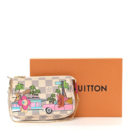 Louis Vuitton Damier Azur 2021 Christmas Animation Hollywood Mini Pochette Accessories Fuchsia 8 of 8