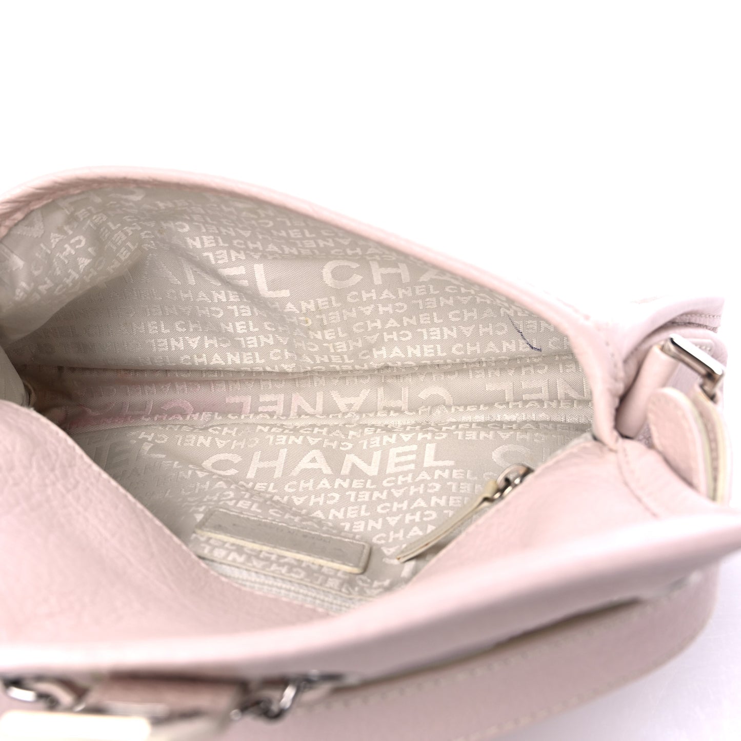 Calfskin Mademoiselle Flap Shoulder Bag Light Pink