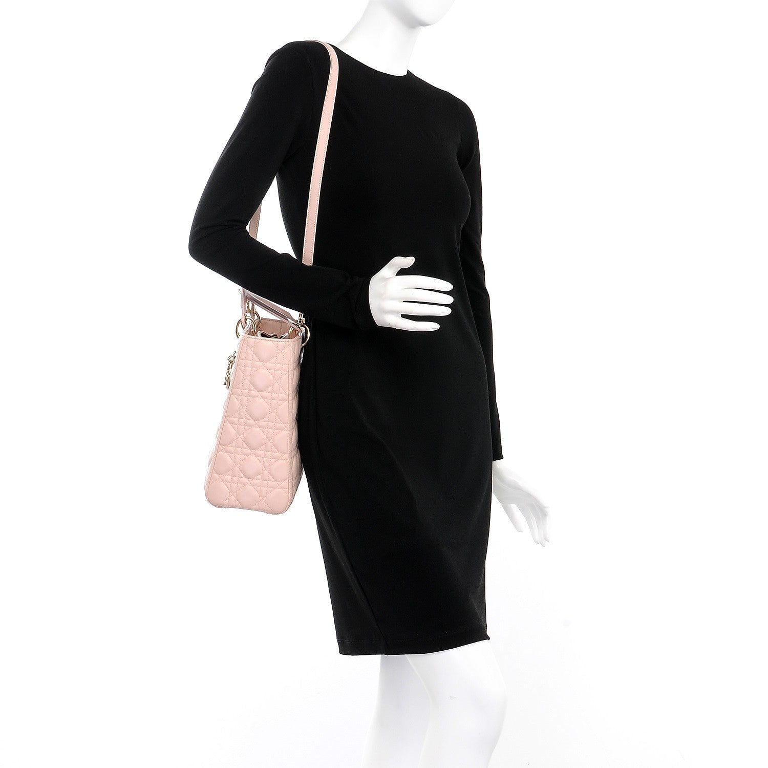 Christian Dior Lambskin Cannage Large Lady Dior Light Pink 2 of 13