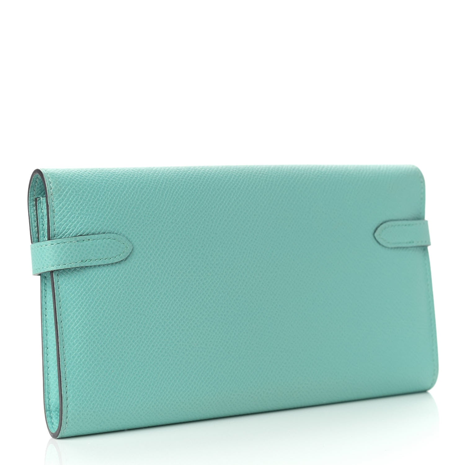 Hermes Epsom Kelly Longue Wallet Bleu Atoll 3 of 12
