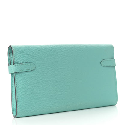 Hermes Epsom Kelly Longue Wallet Bleu Atoll 3 of 12