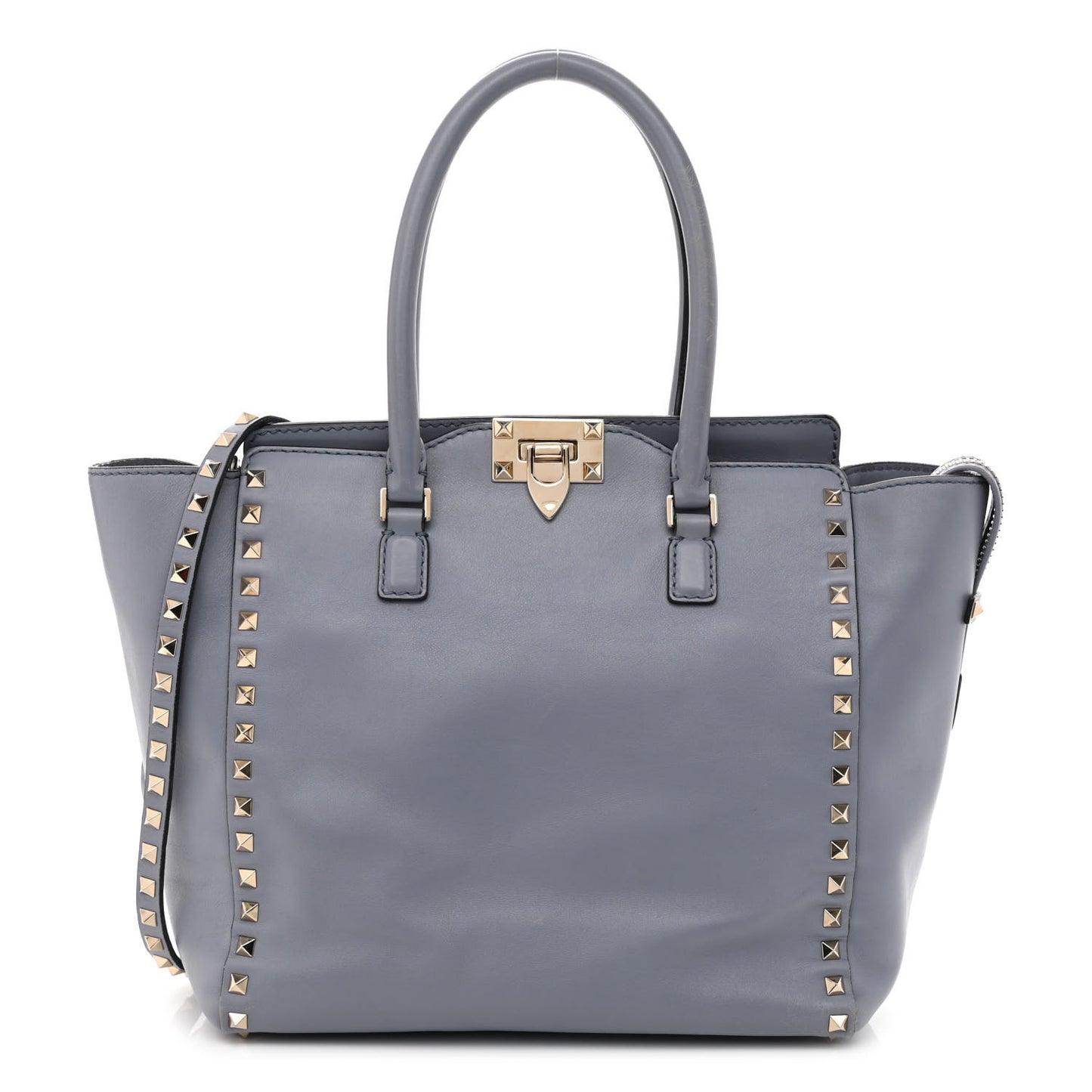 Vitello Rockstud Double Handle Tote London Stone