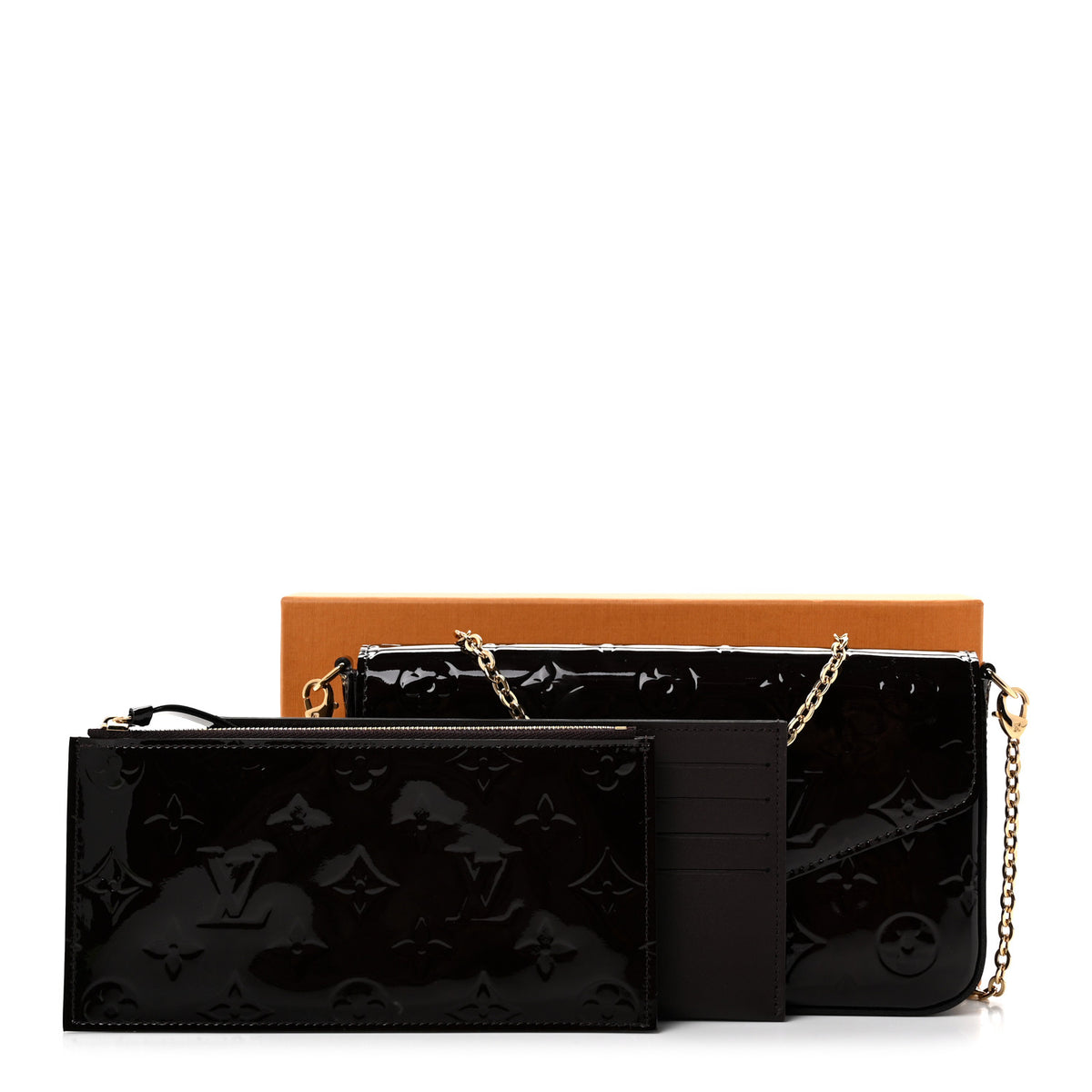 Louis Vuitton Vernis Pochette Felicie Chain Wallet Amarante 12 of 12