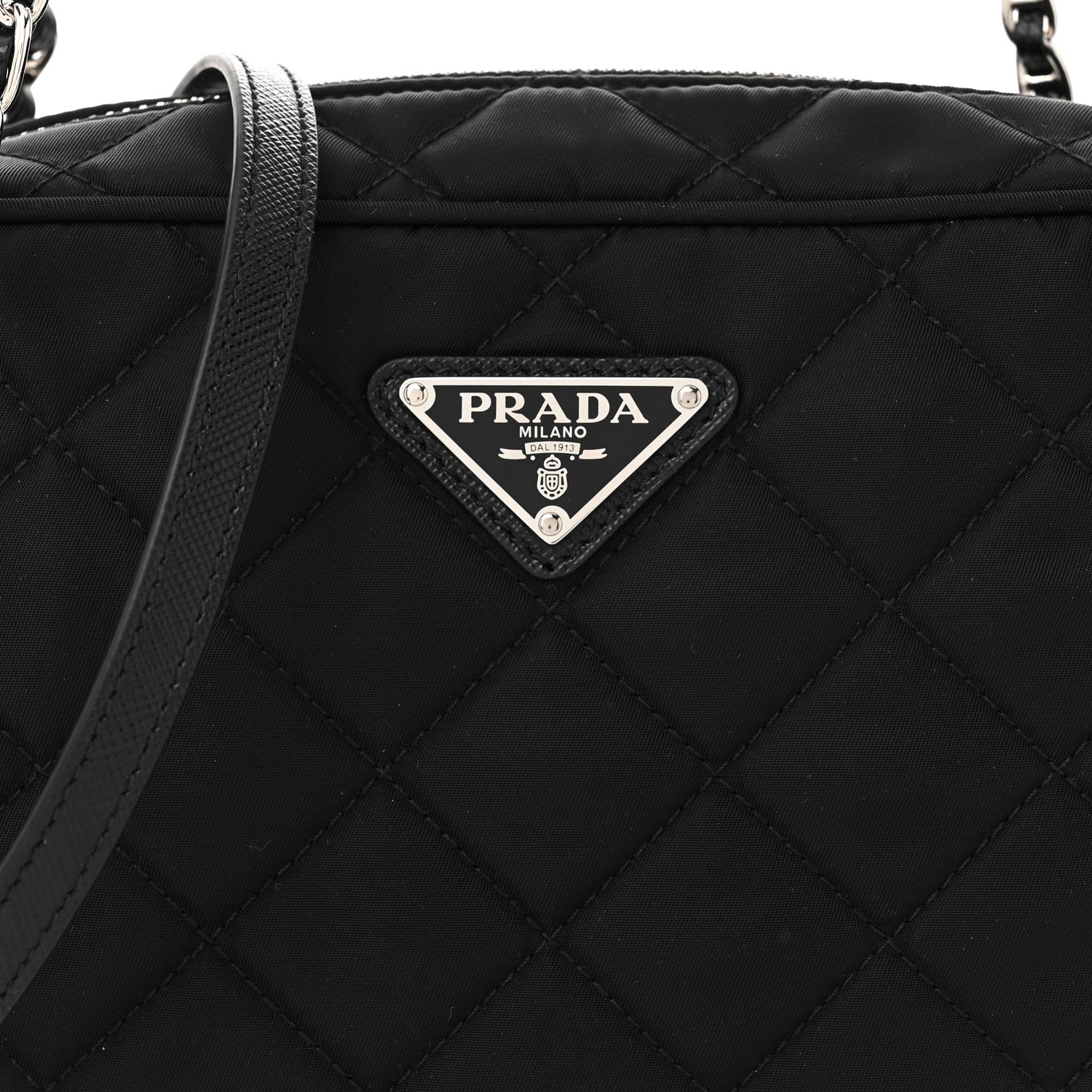 Prada Nylon Tessuto Impuntu Quilted Bandoliera Crossbody Bag Black 9 of 11