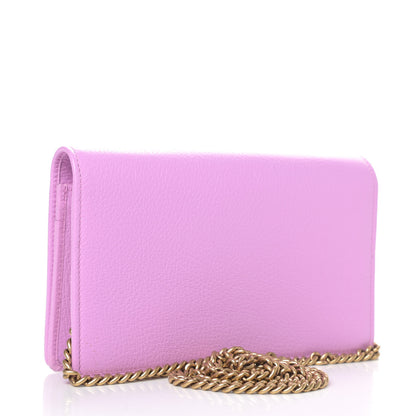 Gucci Calfskin Marquise Crystals Mini GG Chain Wallet Malva 2 of 4