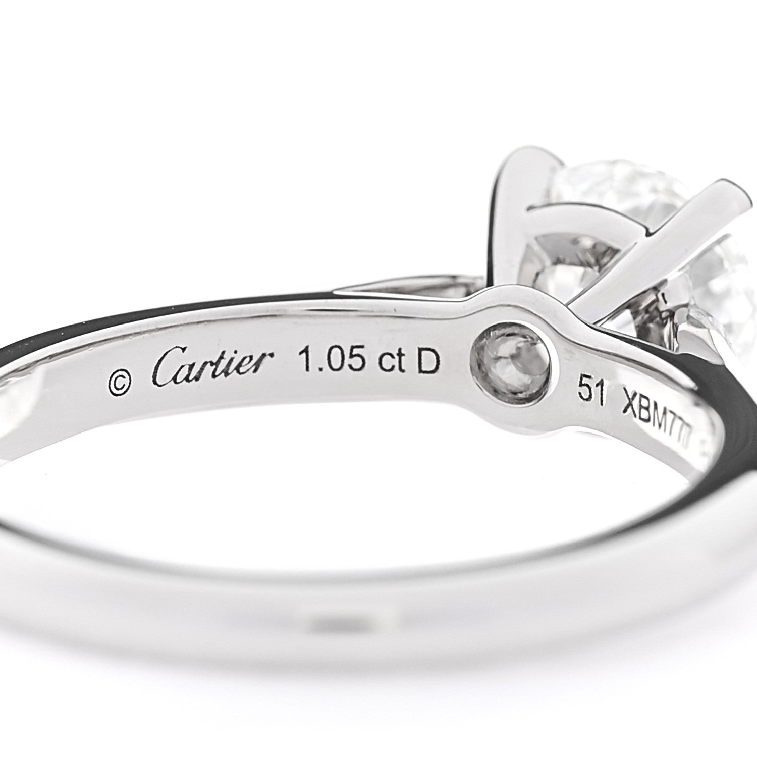 Cartier Platinum Diamond 1.05ct 1895 Solitaire Engagement Ring 51 5.75 4 of 6