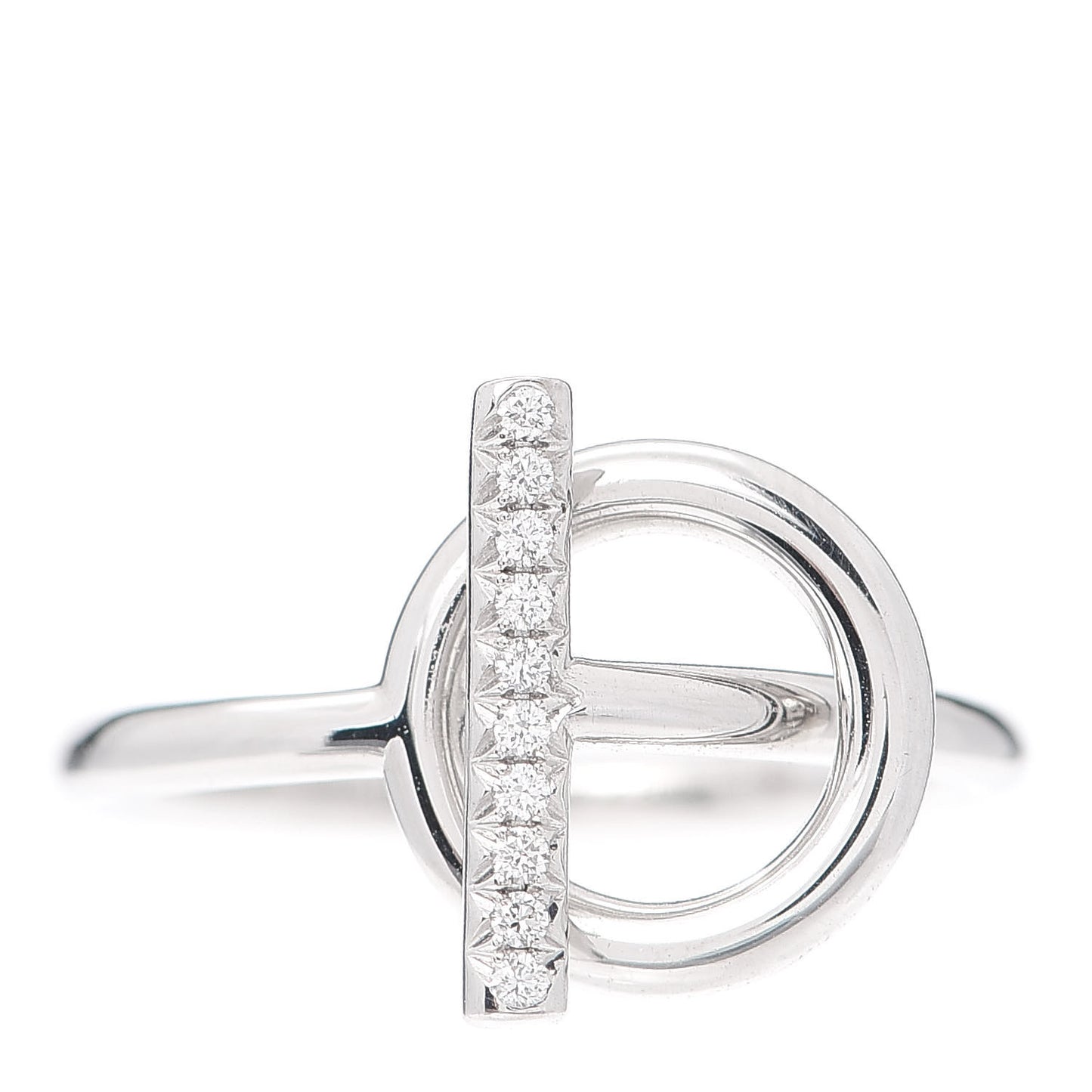 18K White Gold Diamond PM Echappee Ring 56 7.5