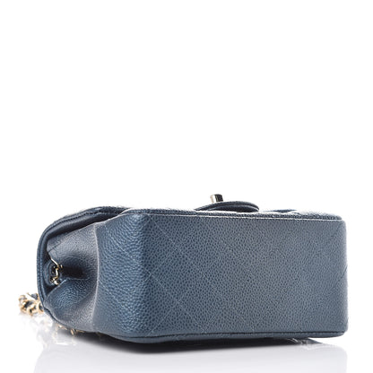 Chanel Iridescent Caviar Quilted Mini Square Flap Dark Blue 4 of 10