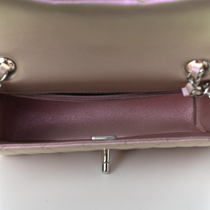 Chanel Iridescent Calfskin Quilted Mini Rectangular Flap Pink 5 of 9