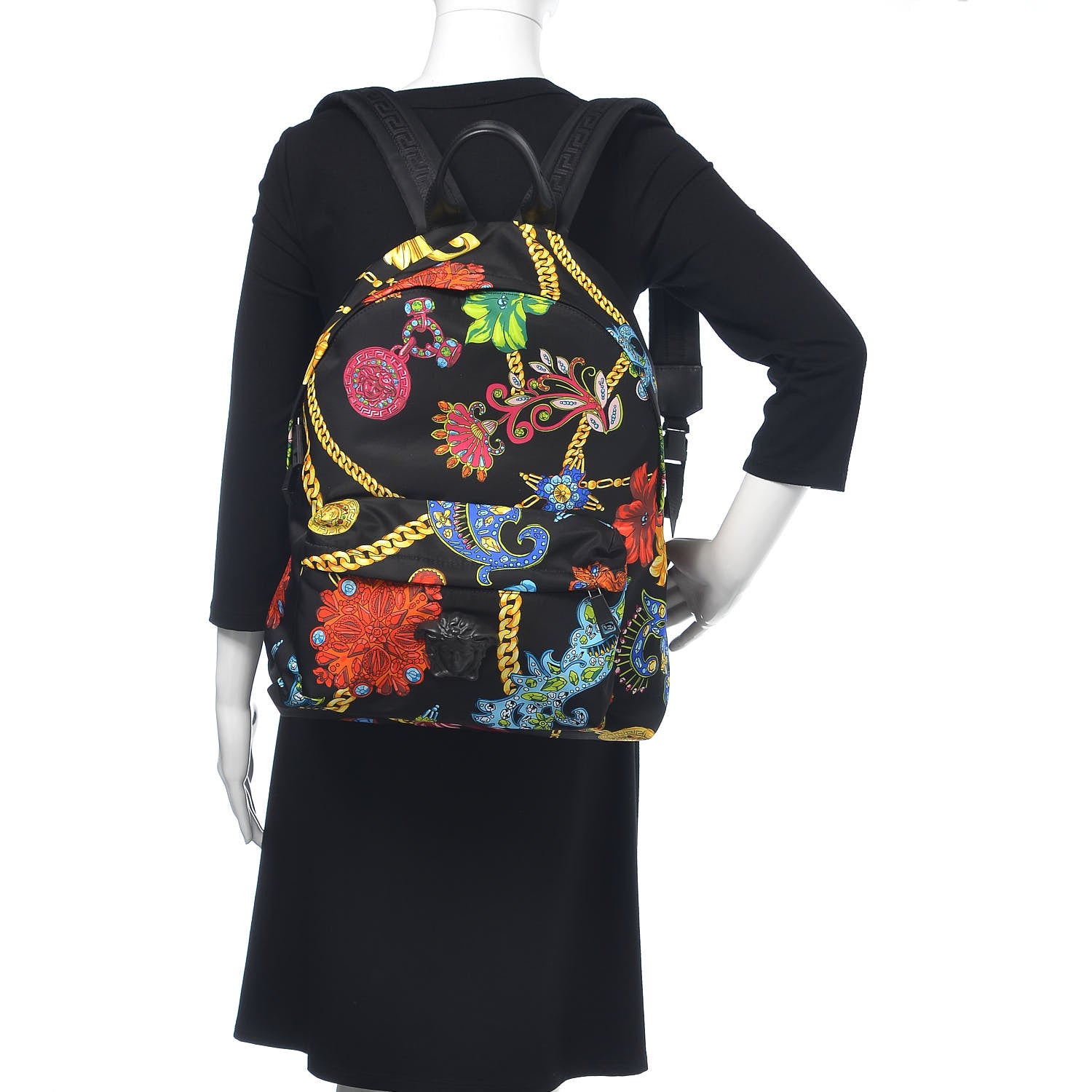 Versace Nylon Marsupio St Catene Medusa Backpack Black Multicolor 3 of 11