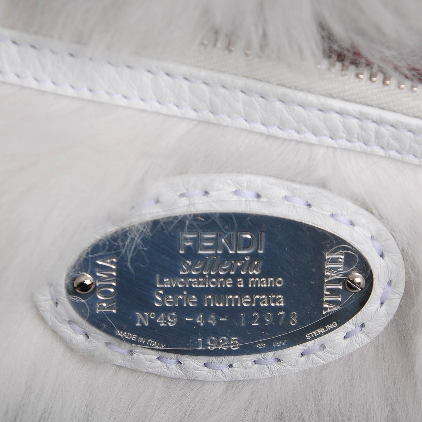Calfskin Romano Lamb Fur Crocodile Selleria Monster Eyes Large Peekaboo Iconic Satchel Grey