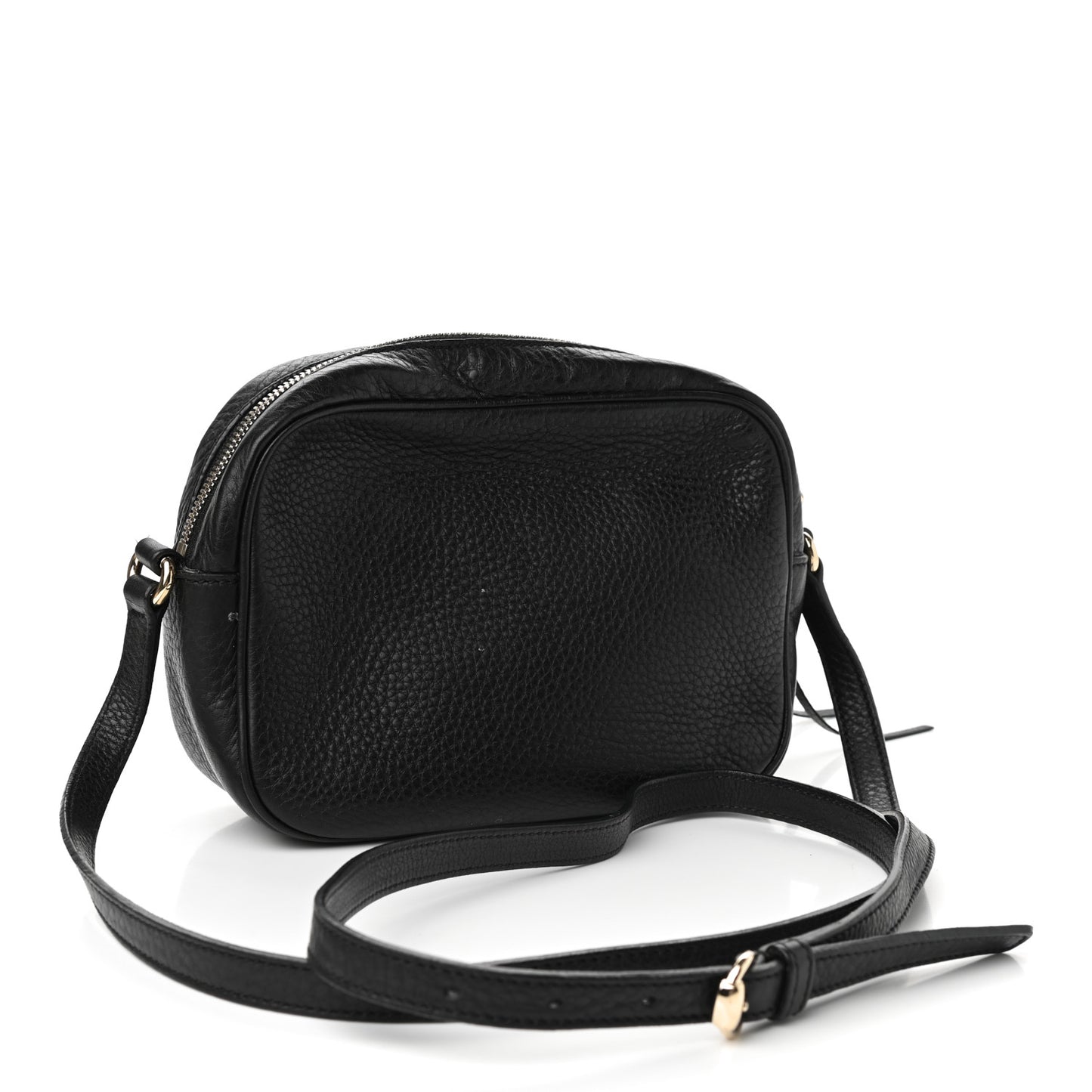 Pebbled Calfskin Small Soho Disco Bag Black
