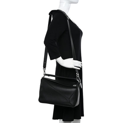 Loewe Calfskin Medium Puzzle Bag Black 2 of 10
