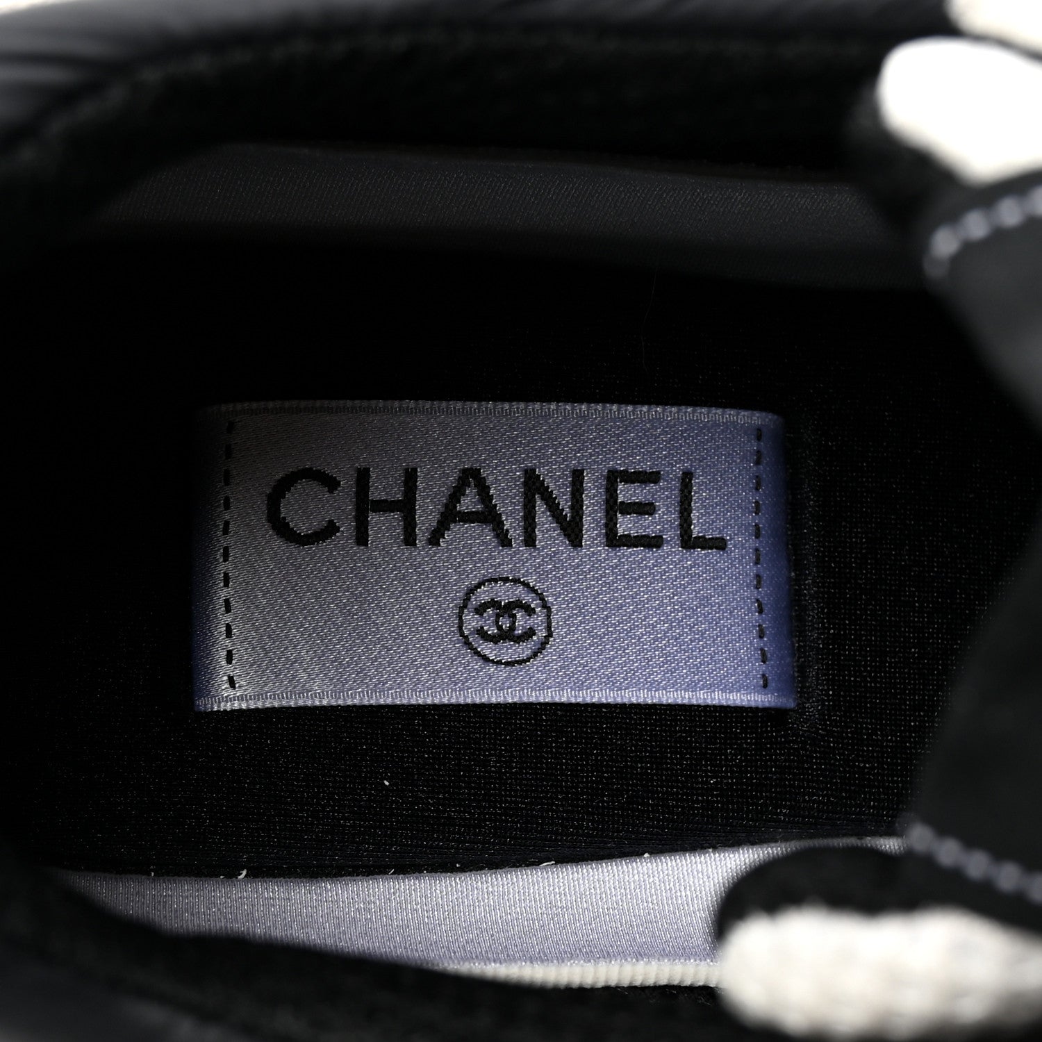 Chanel Mesh Suede Calfskin Grained Calfskin Womens CC Sneakers 41 White Black 8 of 10