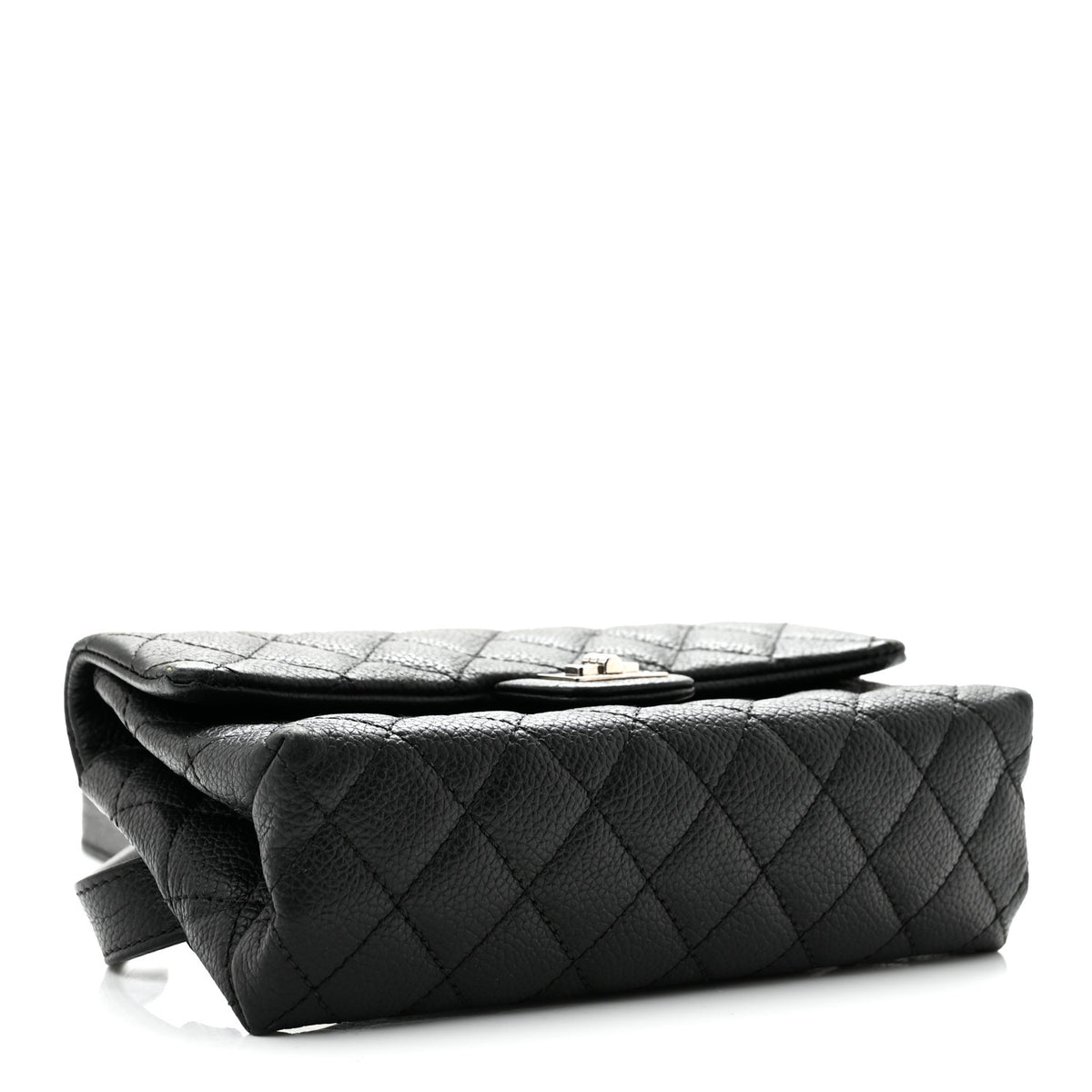 Grained Calfskin Quilted 2.55 Reissue Flap Belt Bag Clutch Black