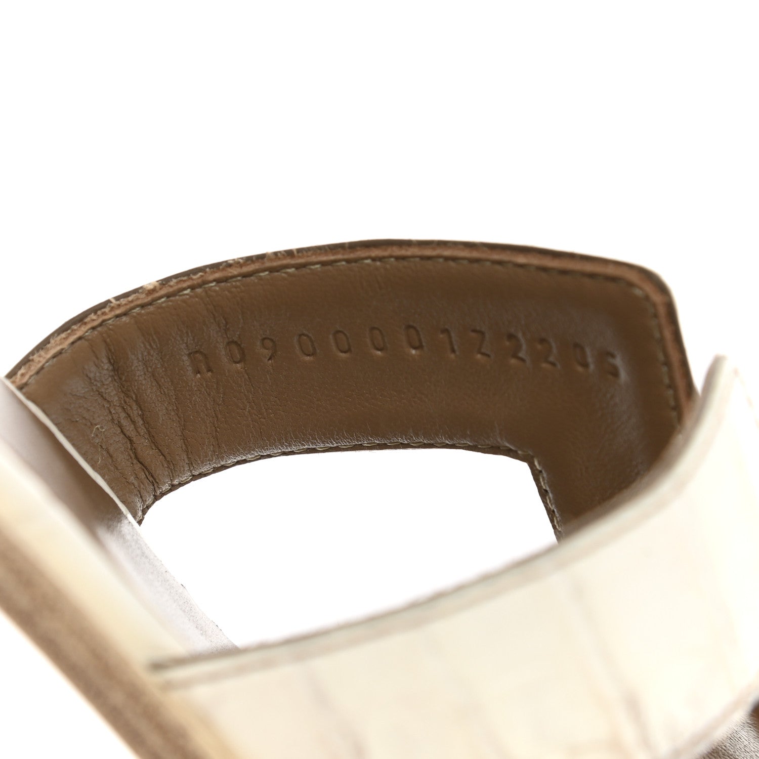 Hermes Matte Niloticus Crocodile Himalaya Oran Sandals 38.5 Blanc 8 of 9