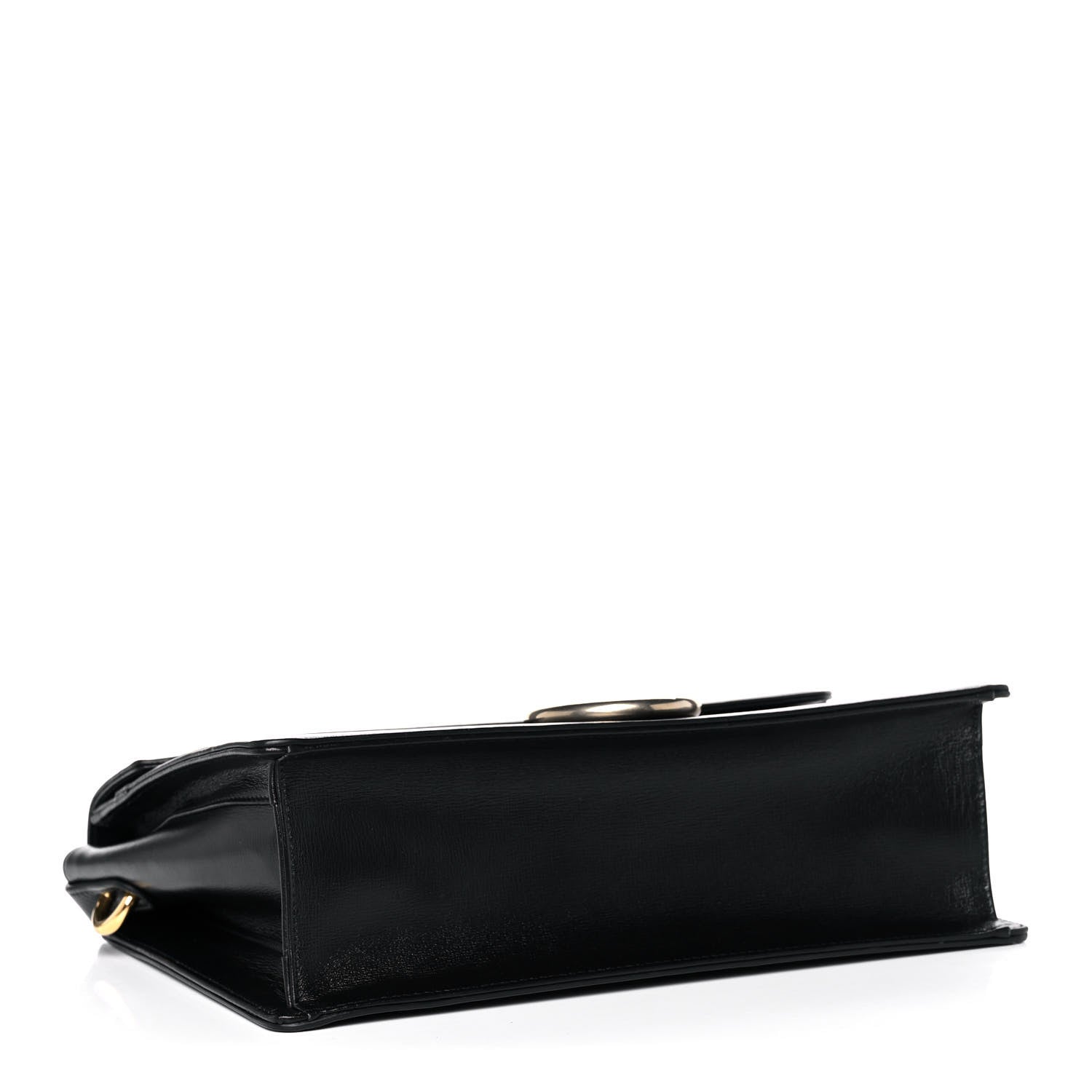 Gucci Textured Calfskin Medium Torchon GG Ring Shoulder Bag Black 4 of 15