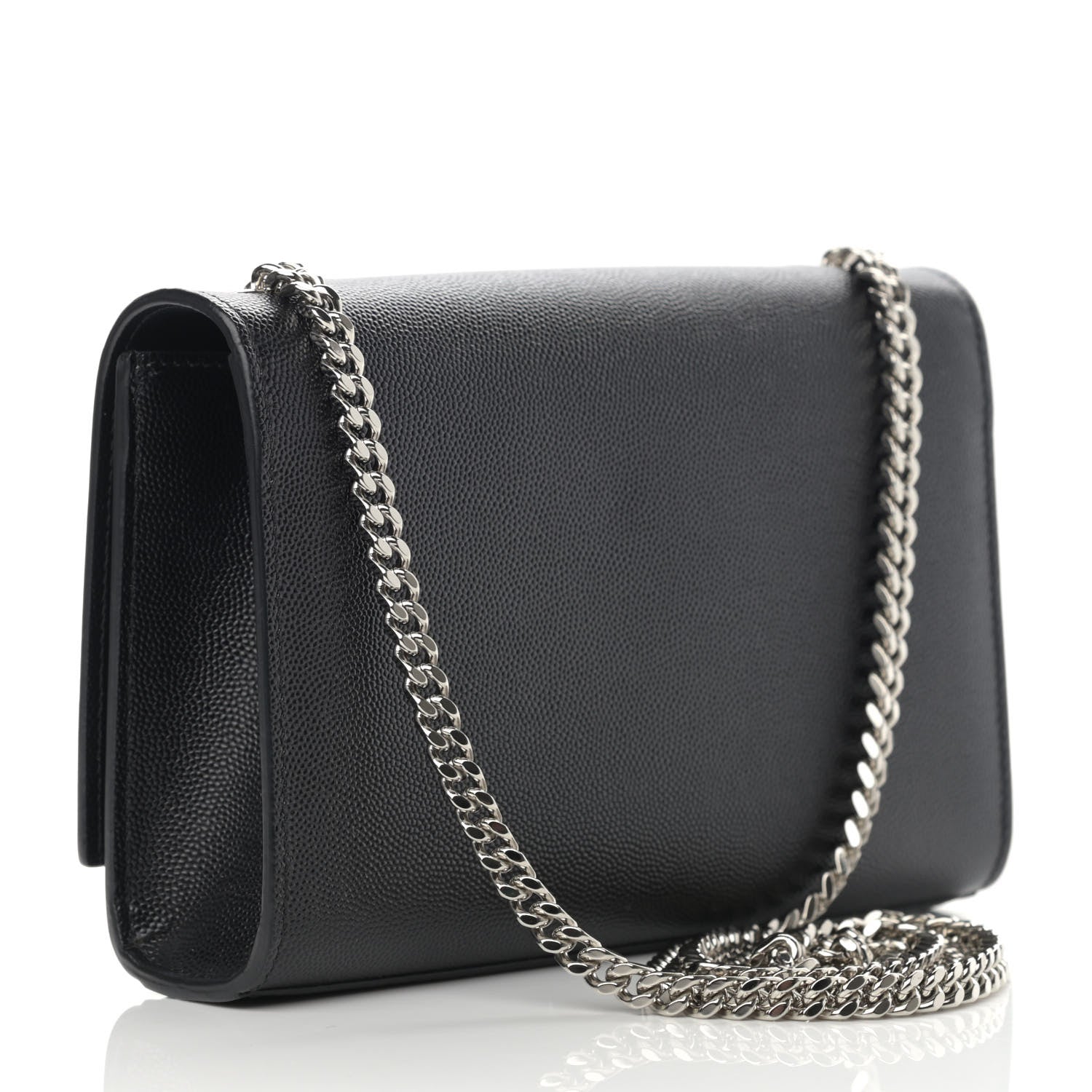 Saint Laurent Grain De Poudre Small Monogram Kate Satchel Black 3 of 12