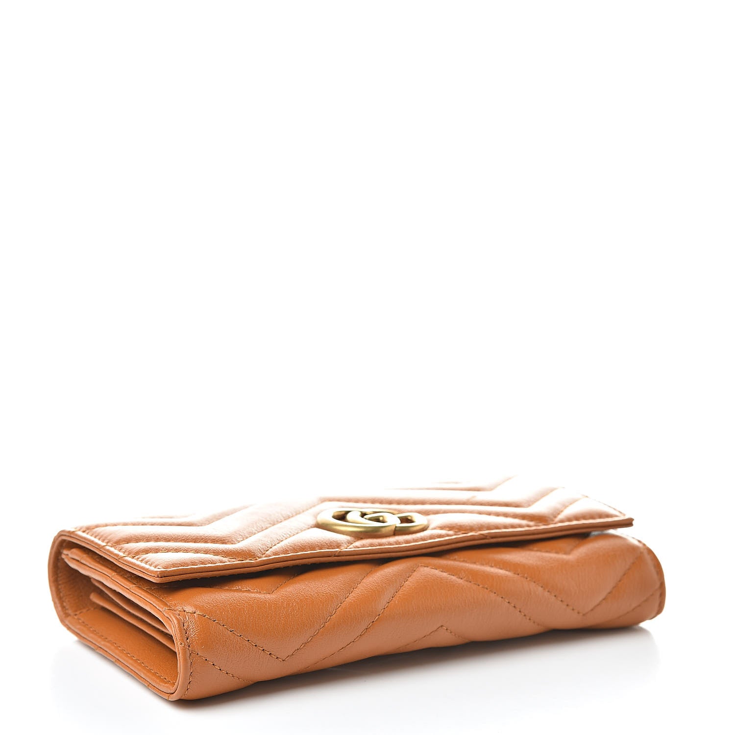 Gucci Calfskin Matelasse GG Marmont Continental Wallet Cognac 4 of 9