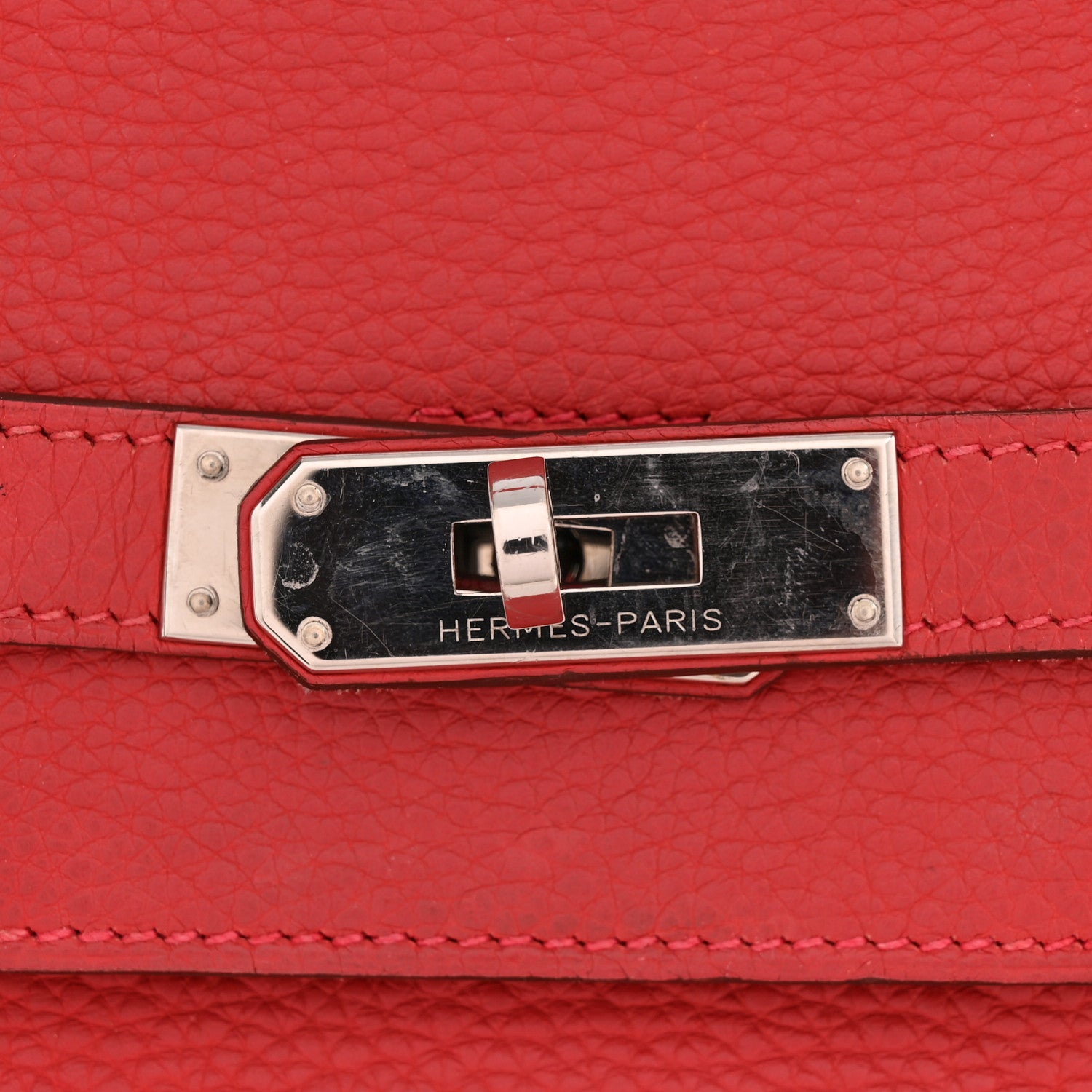 Hermes Taurillon Clemence Birkin 40 Rouge Venetian 11 of 15