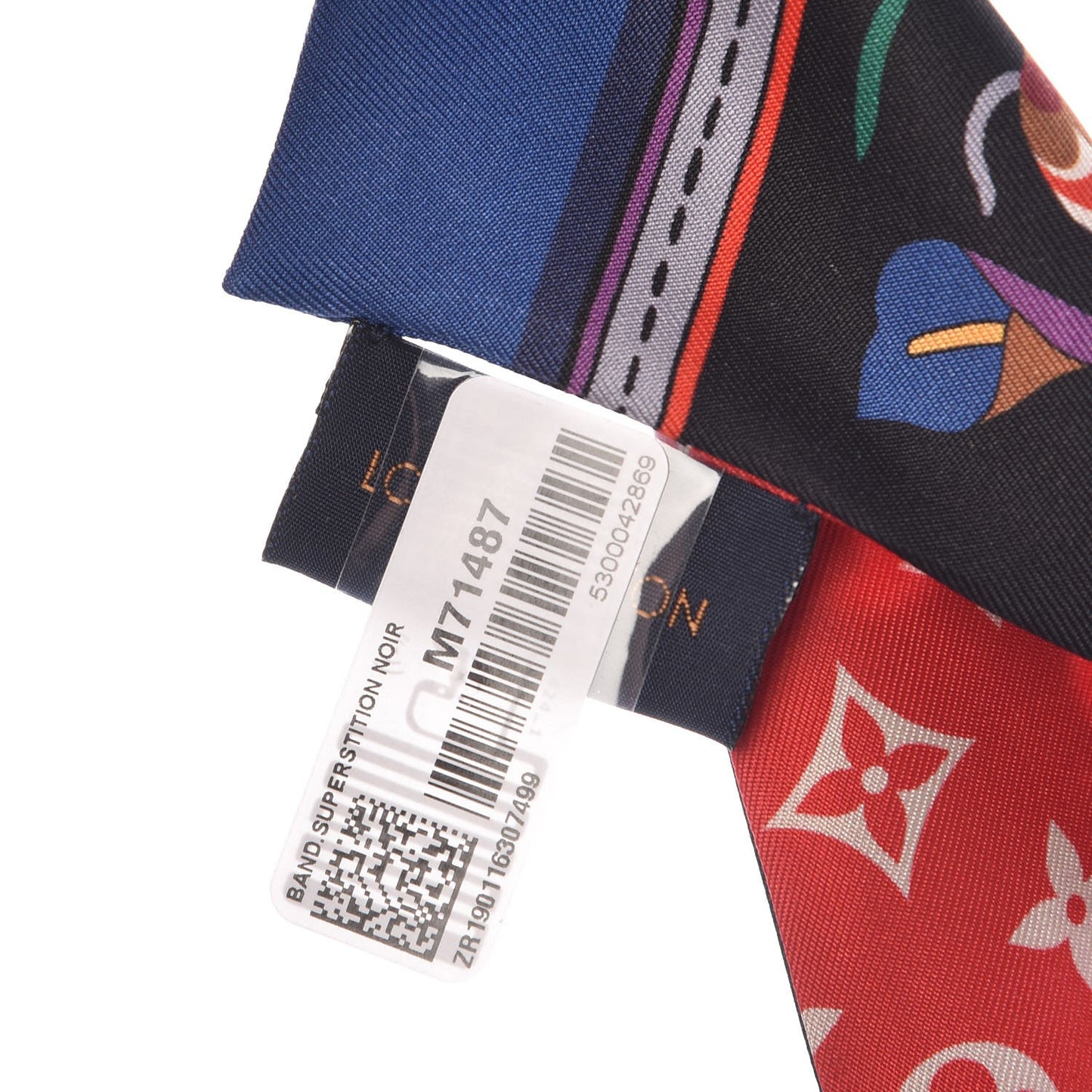 Silk Monogram Superstition Bandeau Black