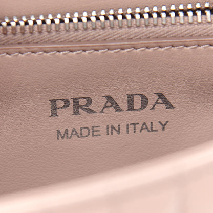 Prada Soft Calfskin Impunture Diagramme Medium Chain Flap Shoulder Bag Cipria 6 of 9
