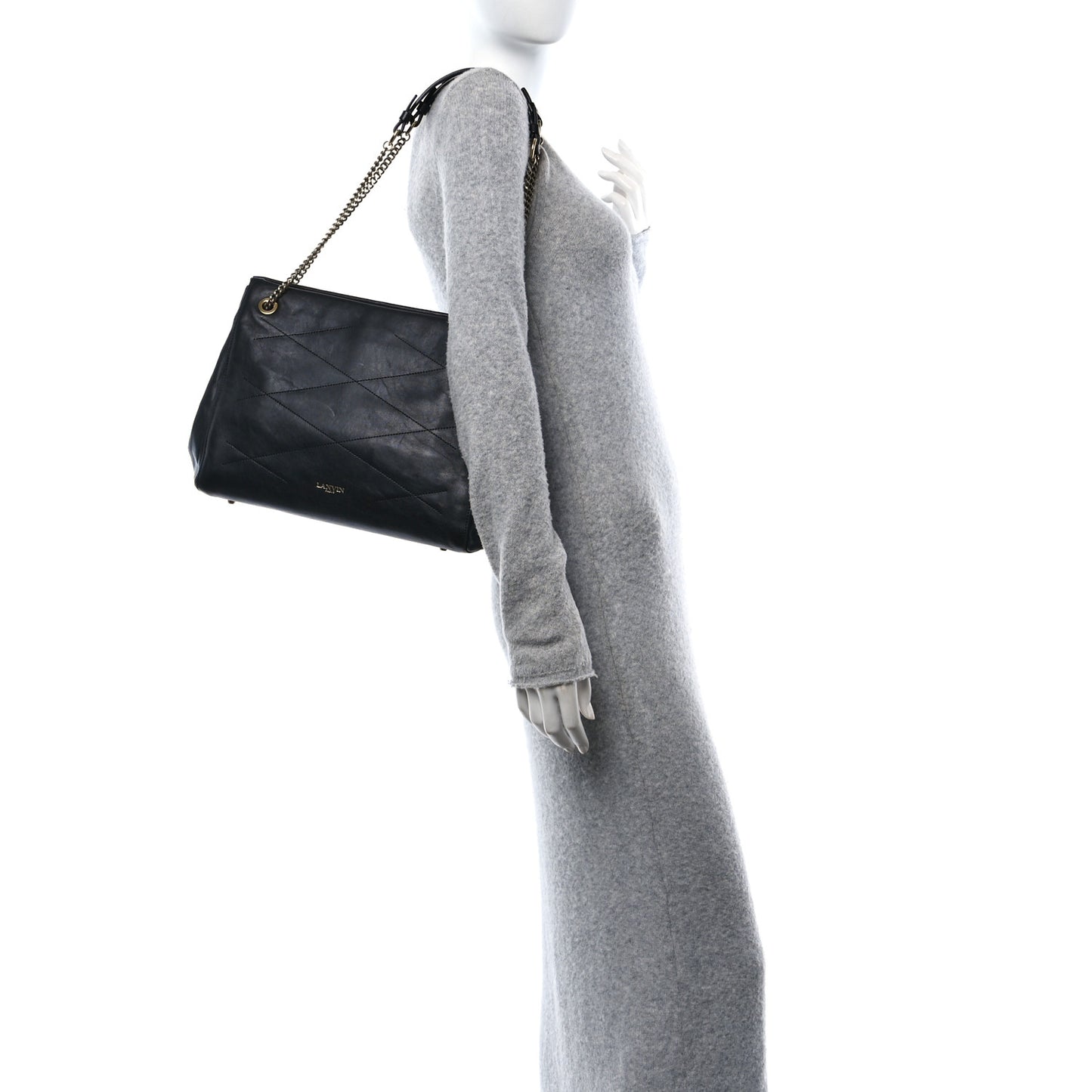 Lambskin Quilted Medium Sugar Shoulder Bag Black