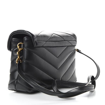 Saint Laurent Calfskin Y Quilted Monogram Toy Loulou Crossbody Bag Black 3 of 9