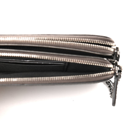Chanel Metallic Caviar Quilted CC Filigree Clutch With Chain Dark Silver 6 of 12