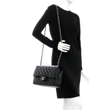 Chanel Caviar Quilted Jumbo Double Flap Black 2 of 10