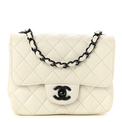 Chanel Crumpled Calfskin Quilted Mini Square Flap White 1 of 14