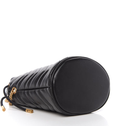 Gucci Calfskin Matelasse Mini GG Marmont 2.0 Bucket Bag Black 4 of 9