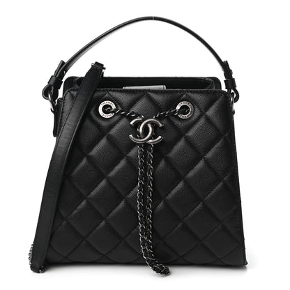 Chanel Caviar Quilted Small CC Bucket Bag Black 1 of 10