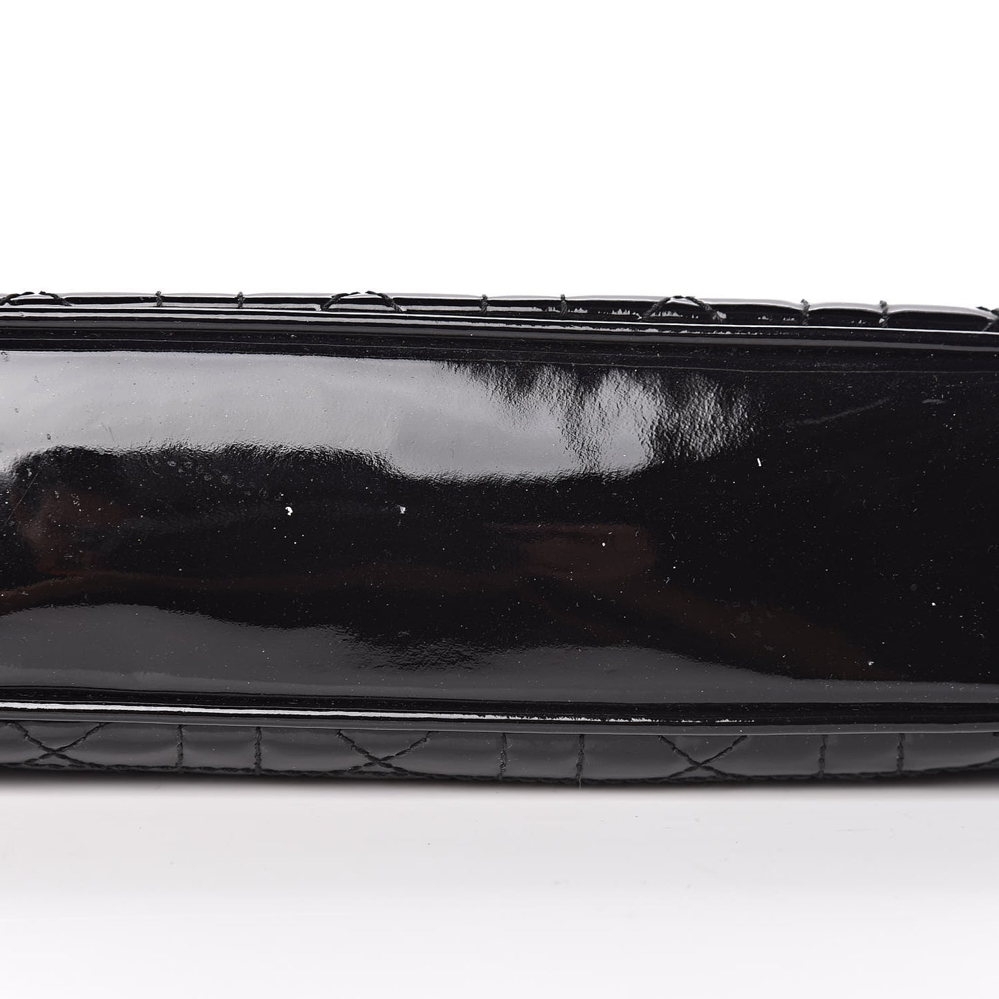 Patent Cannage Chain Pouch Black
