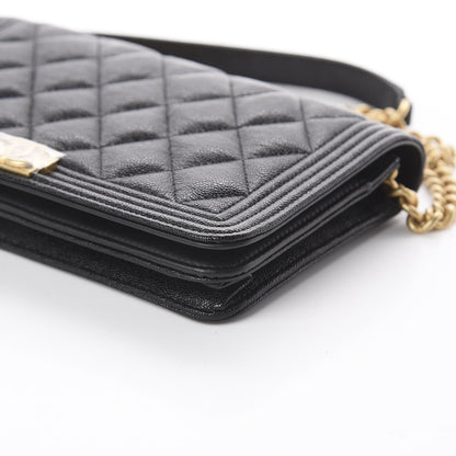 Chanel Caviar Quilted Boy Wallet On Chain WOC Black 6 of 11