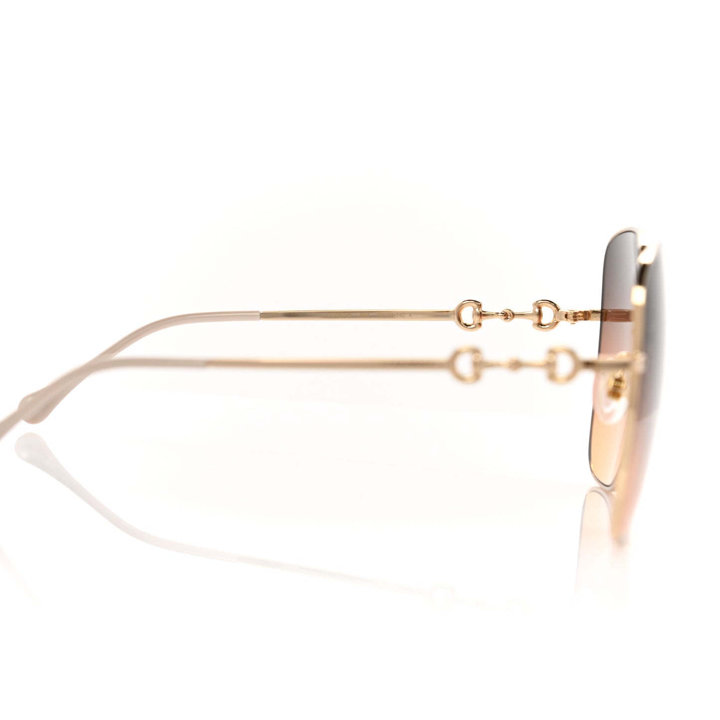 Metal Horsebit Square Frame Sunglasses GG0879S Gold