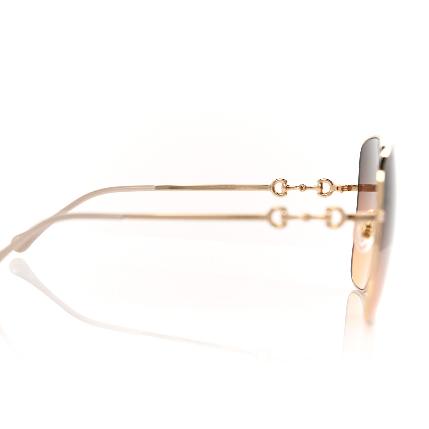 Gucci Metal Horsebit Square Frame Sunglasses GG0879S Gold 6 of 8