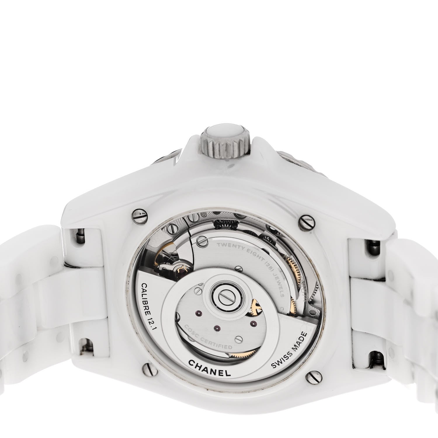 Chanel Stainless Steel Ceramic Diamond Bezel 38mm J12 Automatic Watch White 4 of 5